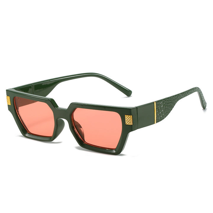 Dame moteriktig solbrille med unik geometrisk ramme og luksuriøse detaljer Luvikno