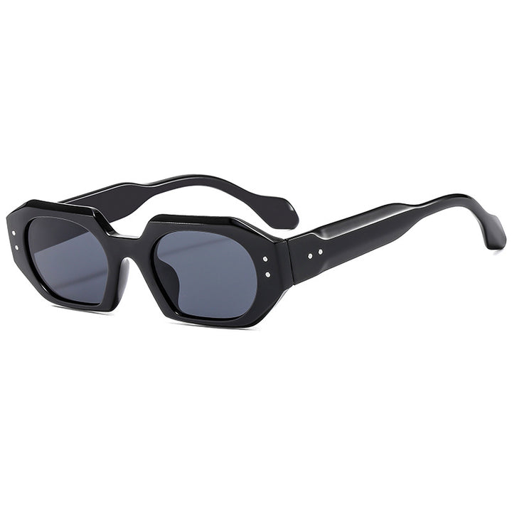 Dame moter solbrille i markant, åtte-sidet design Luvikno