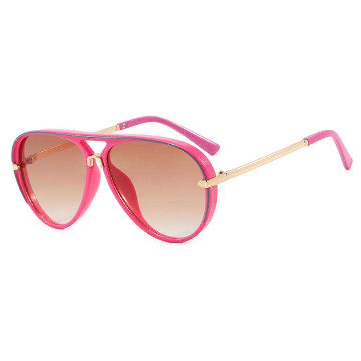 Dame moteriktig piloten solbrille med elegante metallakenter Luvikno