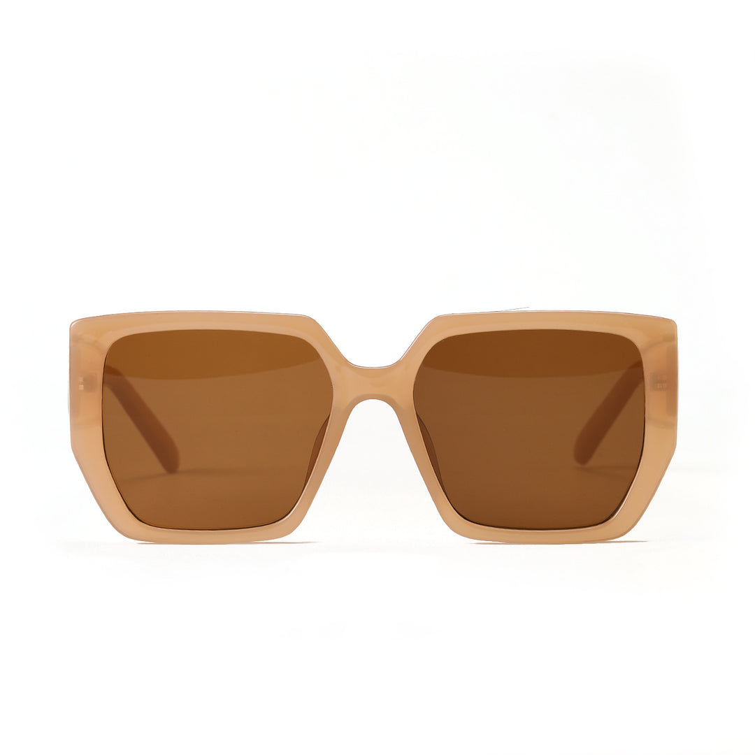 Dame kvadratisk solbrille med beskyttende UV-beskyttelse og moderne design Luvikno