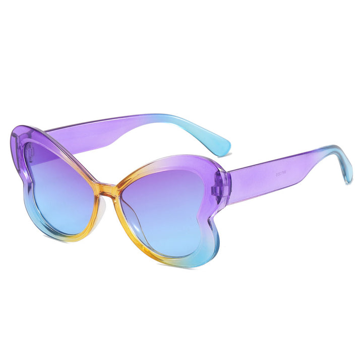 Dame Oversized-solbrille i leken sommerfugl-design Luvikno