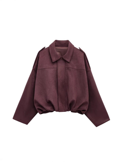 Naisten Ylisuuri Nahkainen Utility Takki Luvik