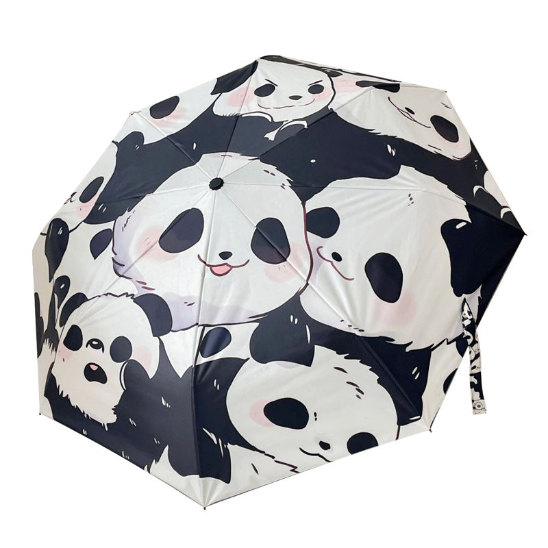 Dame Faltbar Regnparaply med lekent Pandadesign Luvikno