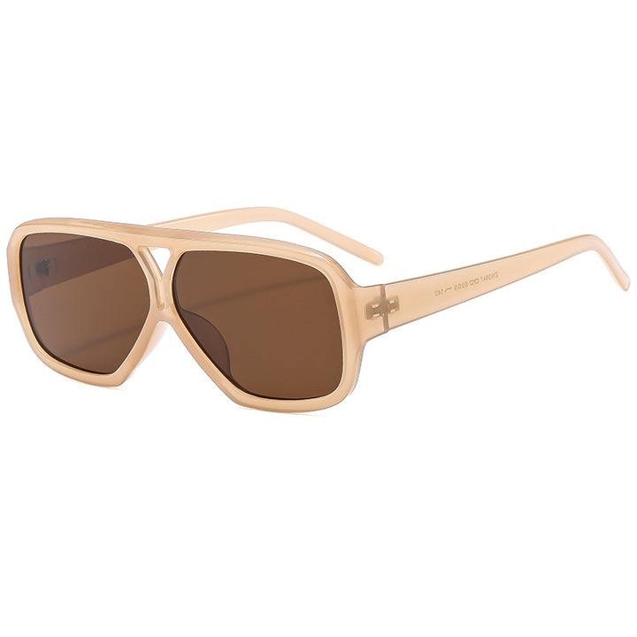 Dame modische oversized solbrille med bred ramme og beskyttende glass Luvikno