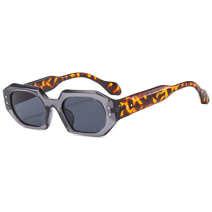 Dame moter solbrille i markant, åtte-sidet design Luvikno