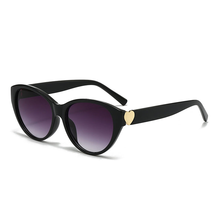 Dame Cat-Eye solbriller med hjerte-motiv Luvikno