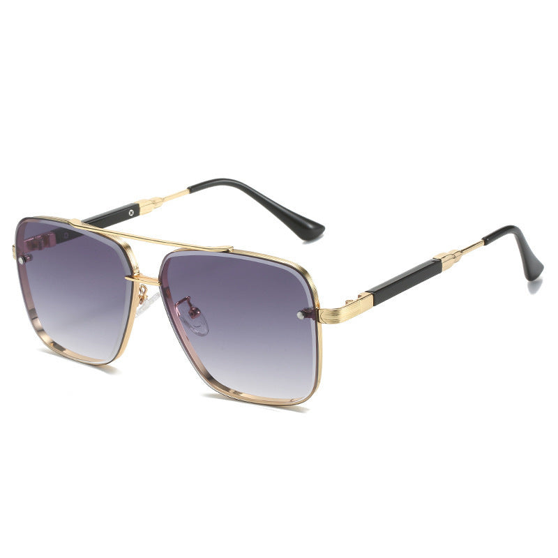 Dame Geometriske Oversized-solbriller med filigran metallramme Luvikno