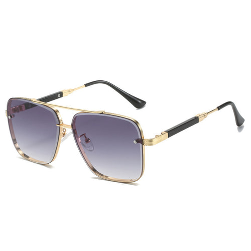 Dame Geometriske Oversized-solbriller med filigran metallramme Luvikno