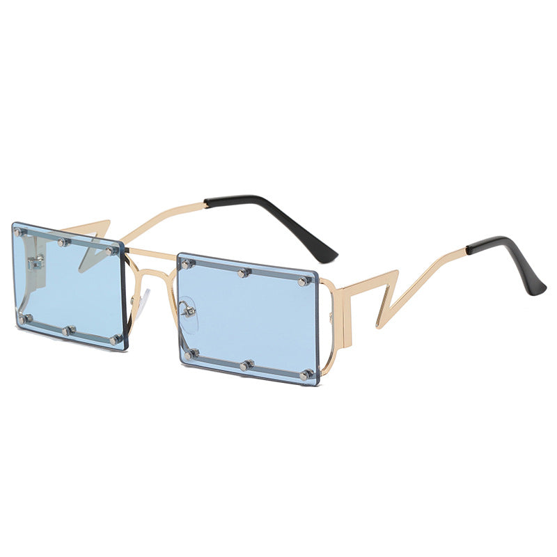 Dame ekstravagante oversized solbriller med geometrisk ramme Luvikno