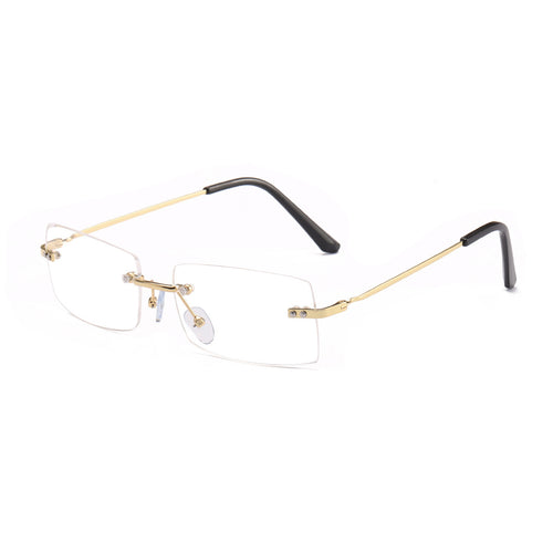 Dame moteriktig solbrille med elegant, filigranramme Luvikno
