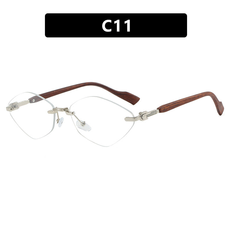 Dame geometrisk solbrille med luksuriøse trearmer og polariserte glass Luvikno