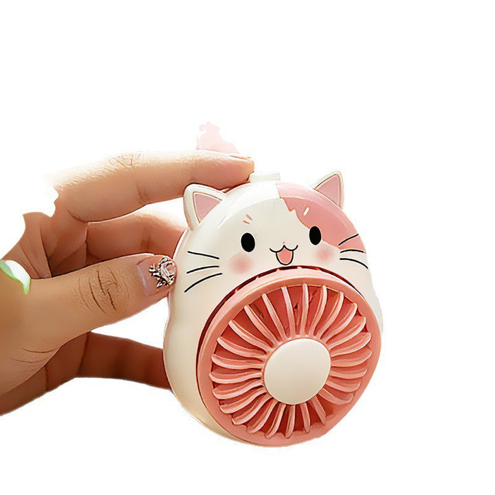 Dame Bærbar Håndvifte med søtt Katte-design Luvikno