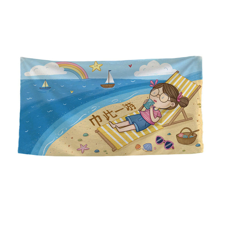 Women's beach towel with vibrant palm motif Luvikno