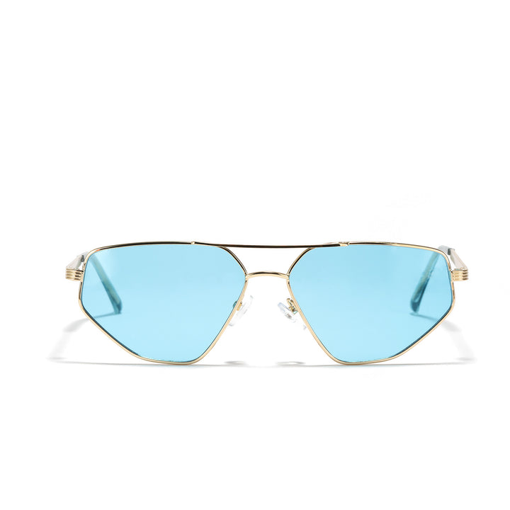 Dame geometrisk solbrille med elegant metallramme Luvikno