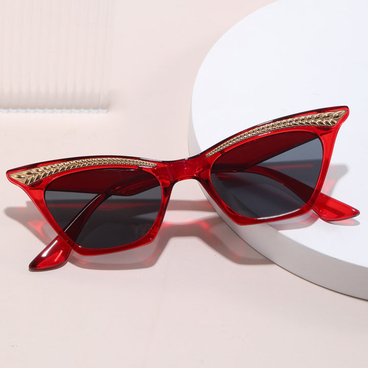 Dame Cat-Eye solbrille med luksuriøs detalj Luvikno