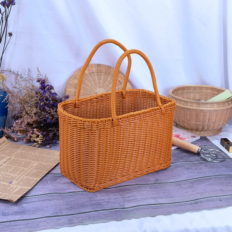 Dame tidløs Rattan handleveske Luvikno