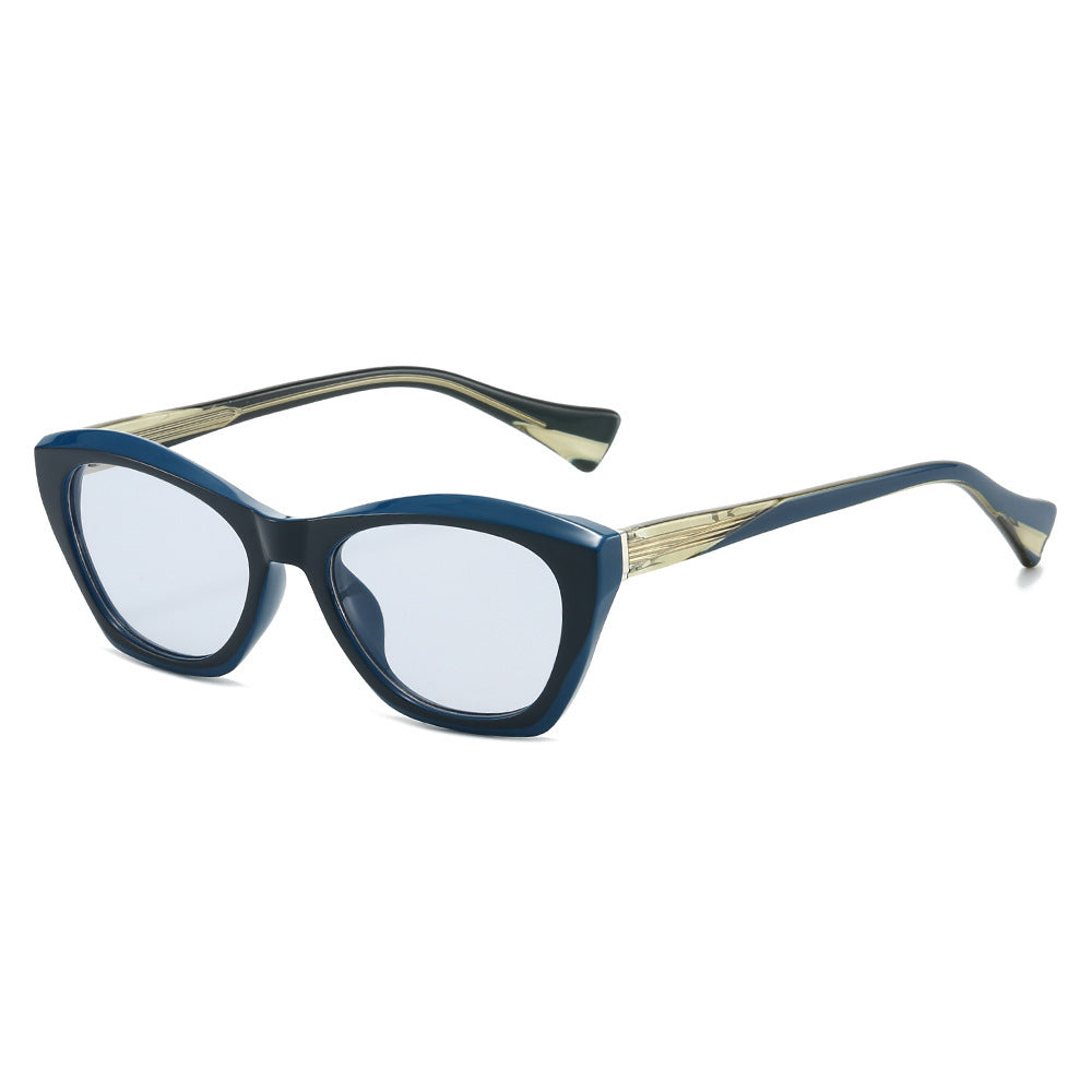 Dame Cat-Eye solbriller med transparente og fargede detaljer Luvikno