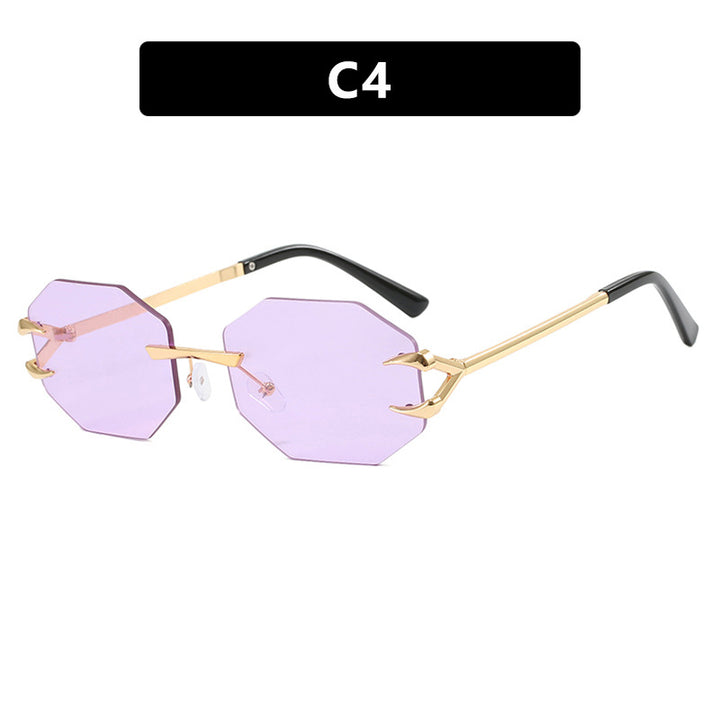 Dame geometrisk solbriller med moderne metalramme Luvikno