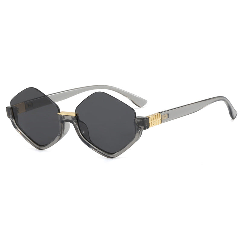 Dame moteriktig solbrille med trendy sekskantet ramme og beskyttende linser Luvikno