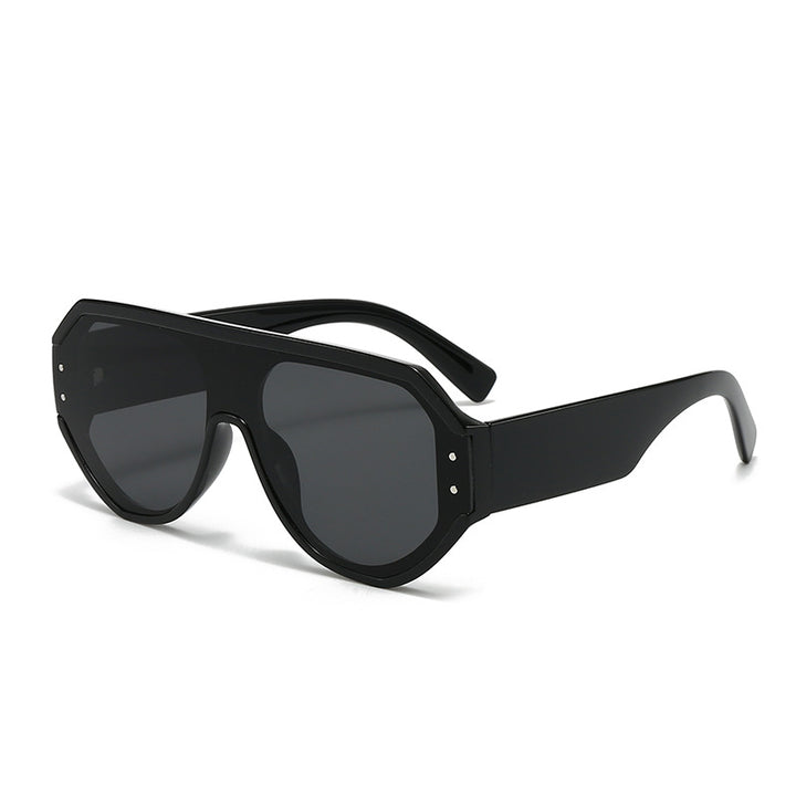 Dame fashionable oversized solbriller med bred ramme Luvikno
