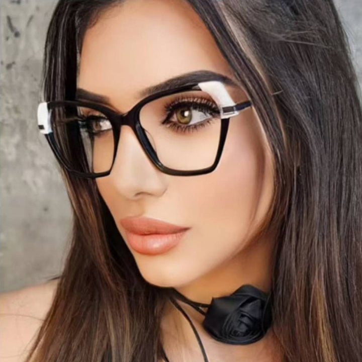 Dame kvadratisk solbrille med elegant metallramme og beskyttende UV-filter Luvikno