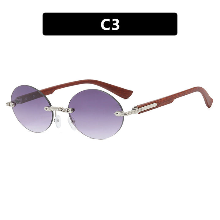 Dame rund solbrille med elegant treinnramme og UV-beskyttelse Luvikno