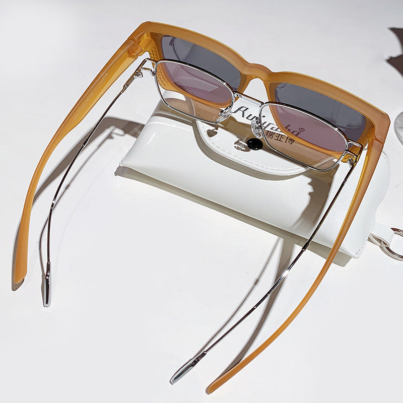 Dame Fashionable solbriller i trendy kvadratisk design Luvikno