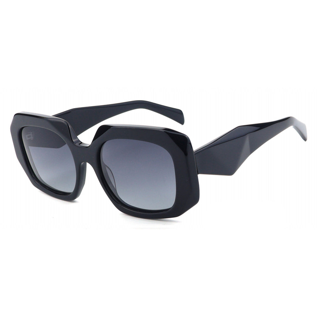 Dame oversized solbrille med innovativ ramme og moderne geometri Luvikno