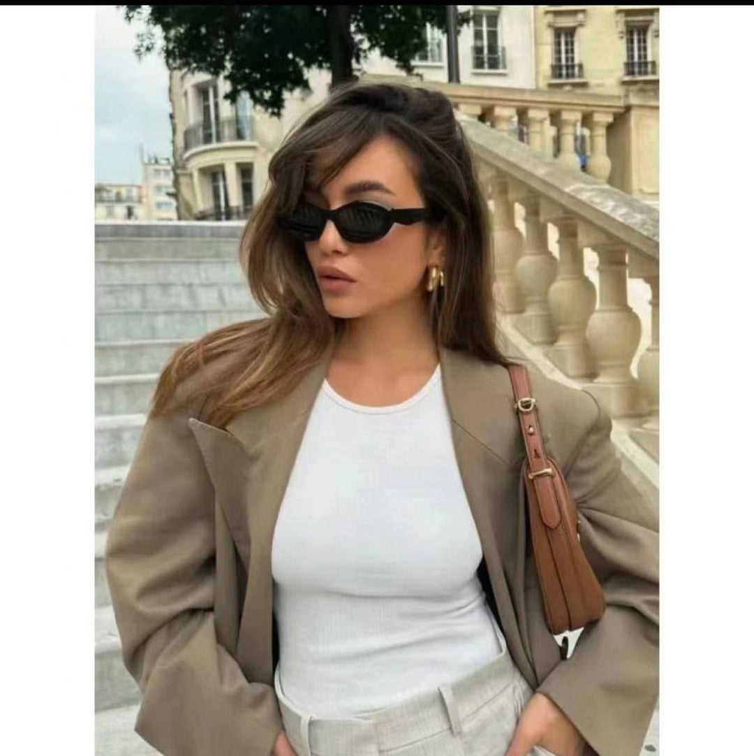 Dame trendy Cat-Eye solbriller med UV-beskyttelse Luvikno