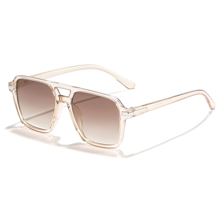 Dame firkantet solbrille med elegant gjennomsiktig ramme Luvikno