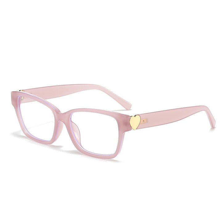 Dame moterik kvadratisk solbrille med hjerte-senter Luvikno