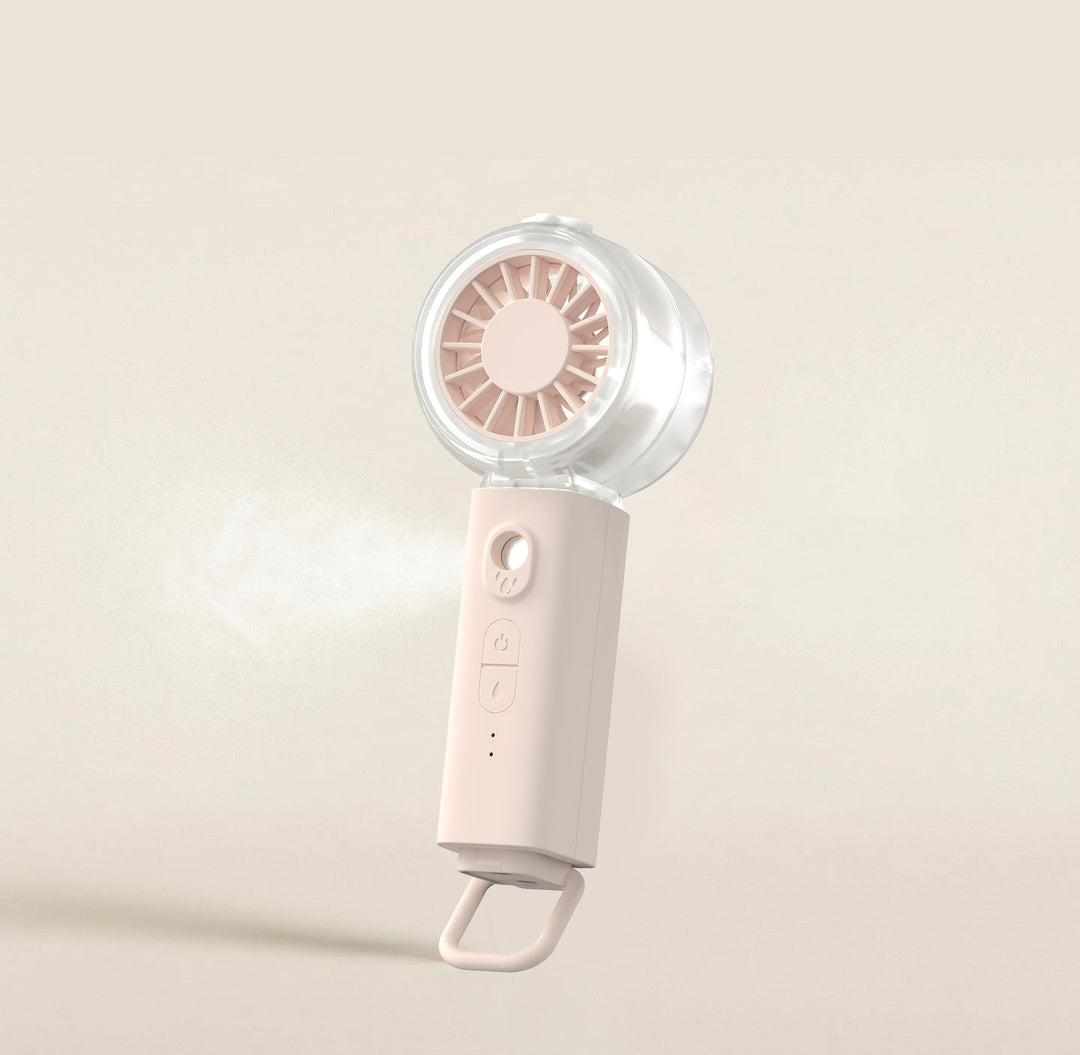 Unisex nan tragbarer Mini-Ventilator med spraytåke funksjon og USB-batteri Luvikno