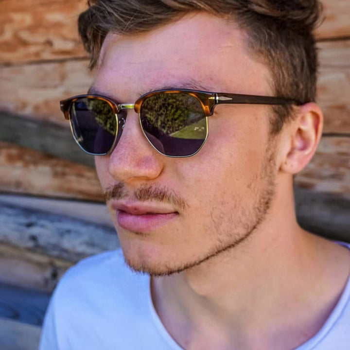Dame geometrisk solbrille med luksuriøs ramme Luvikno