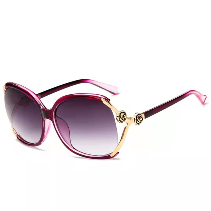 Dame elegante oversized solbrille med gyldne aksenter Luvikno