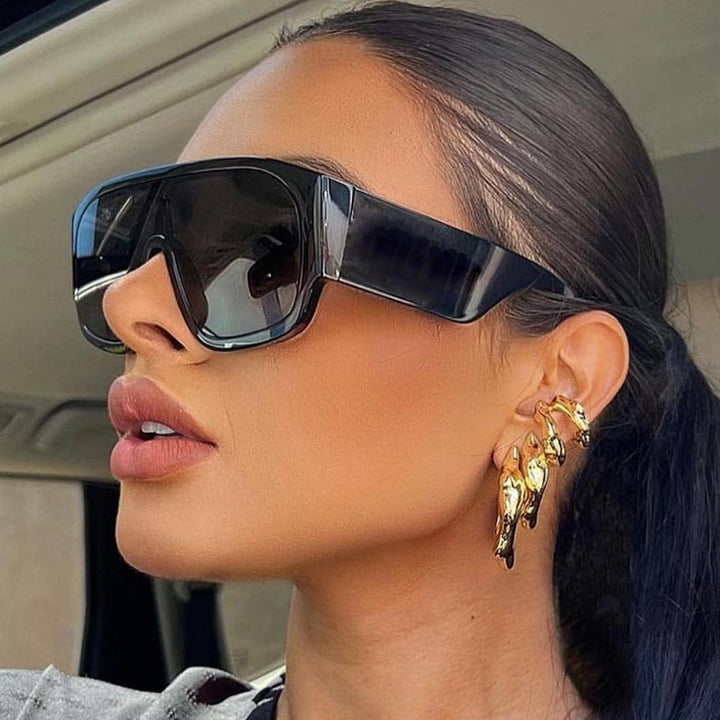 Dame Motebar Oversized-solbriller med unik design Luvikno