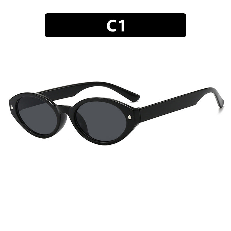 Dame Cat-Eye solbriller med elegant bæreveskedesign Luvikno