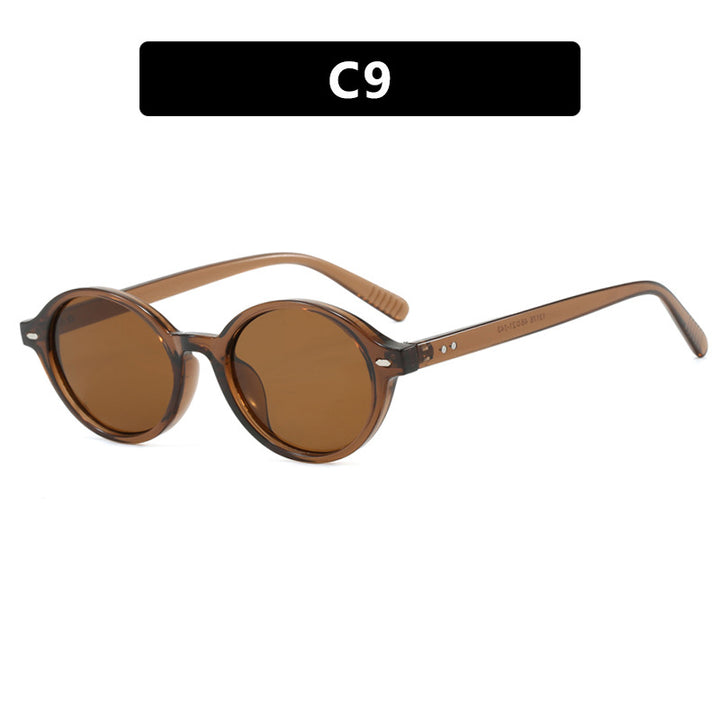 Dame rund solbrille med moderne design og polariserte glass Luvikno