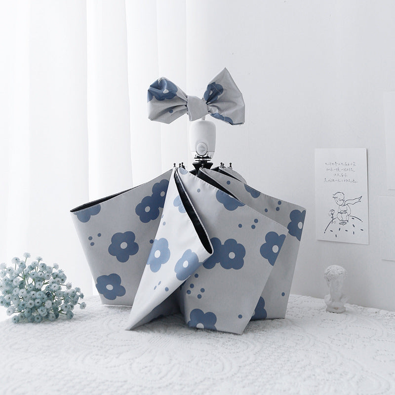 Damer Faltregn paraply med fantastisk blomstedesign Luvikno