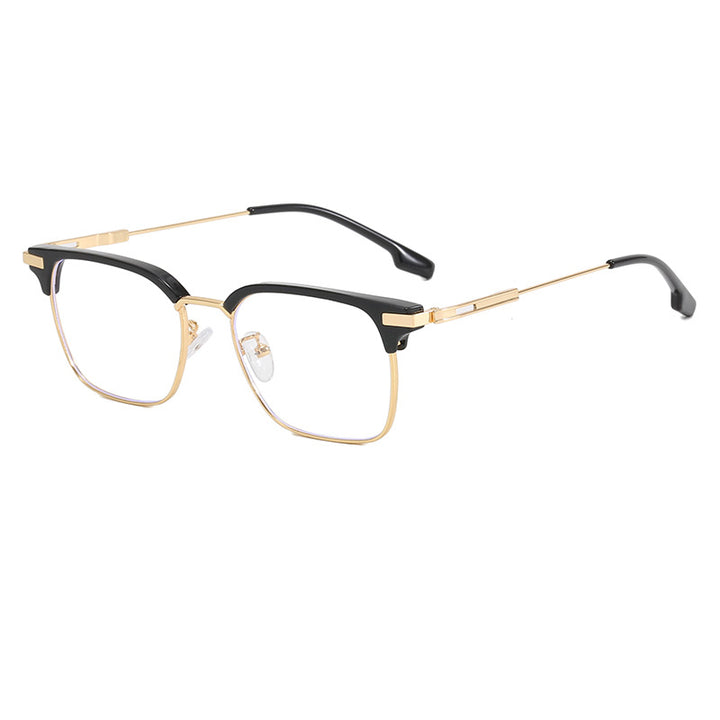 Dame kvadratisk solbrille med lett metallramme og brede stenger Luvikno