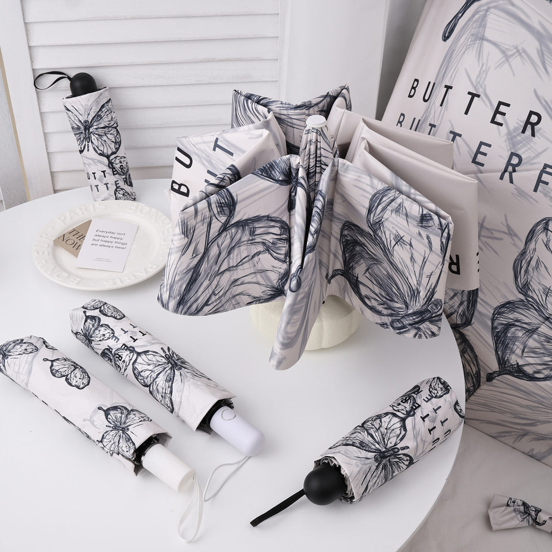 Dame fashionable foldeparaply med leken design Luvikno