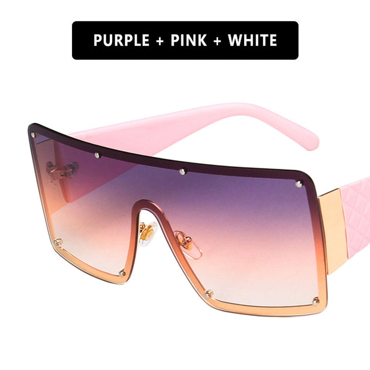 Dame geometrisk oversized solbrille med gradientlinser Luvikno