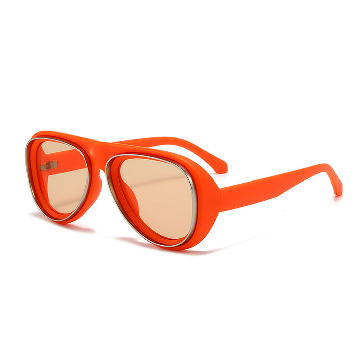 Dame mote retro-solbriller med bred ramme Luvikno