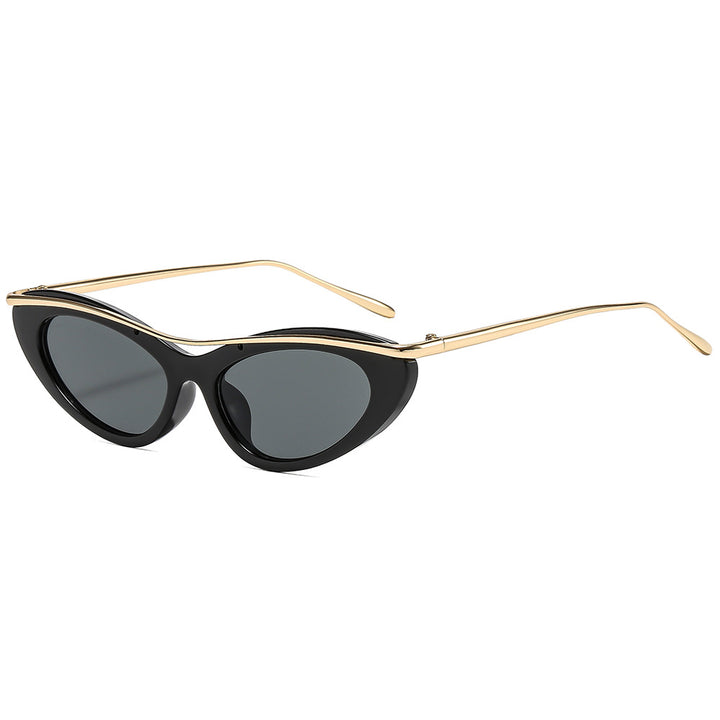 Dame Cat-Eye solbriller med elegant metallramme Luvikno