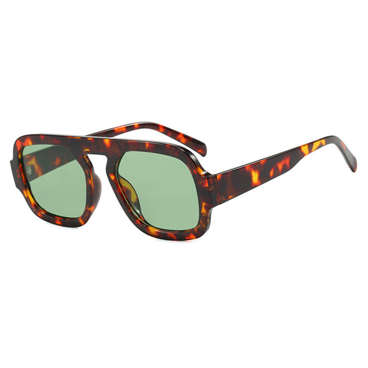 Dame moderne oversized solbriller i kantet design Luvikno