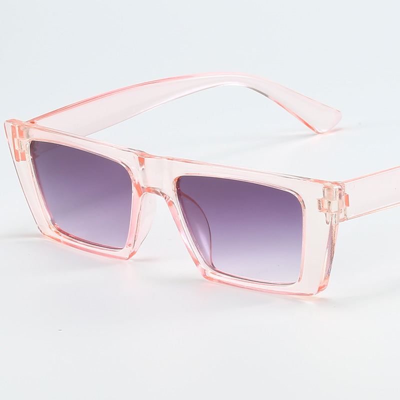 Dame geometrisk solbrille med trendy, firkantet ramme Luvikno