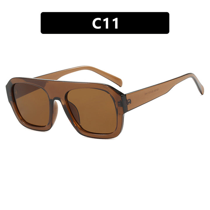 Dame oversized solbrille med markant rektangulært ramme Luvikno