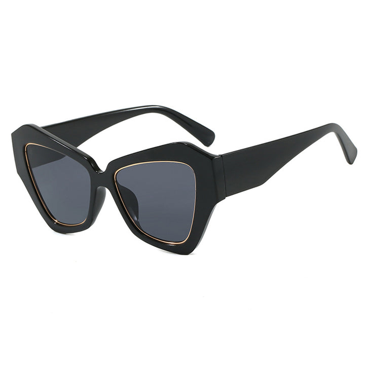 Dame trendy Cat-Eye solbriller med elegant ramme og UV-beskyttelse Luvikno