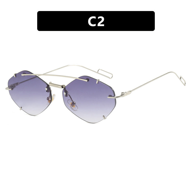 Dame geometrisk solbrille med ultralett metallramme Luvikno