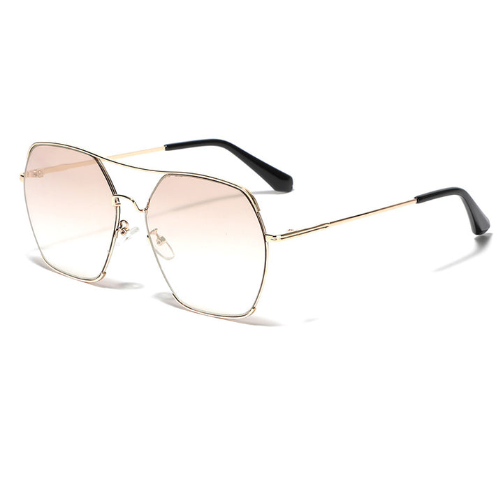 Damer oversized fashion solbriller med elegant metallramme Luvikno