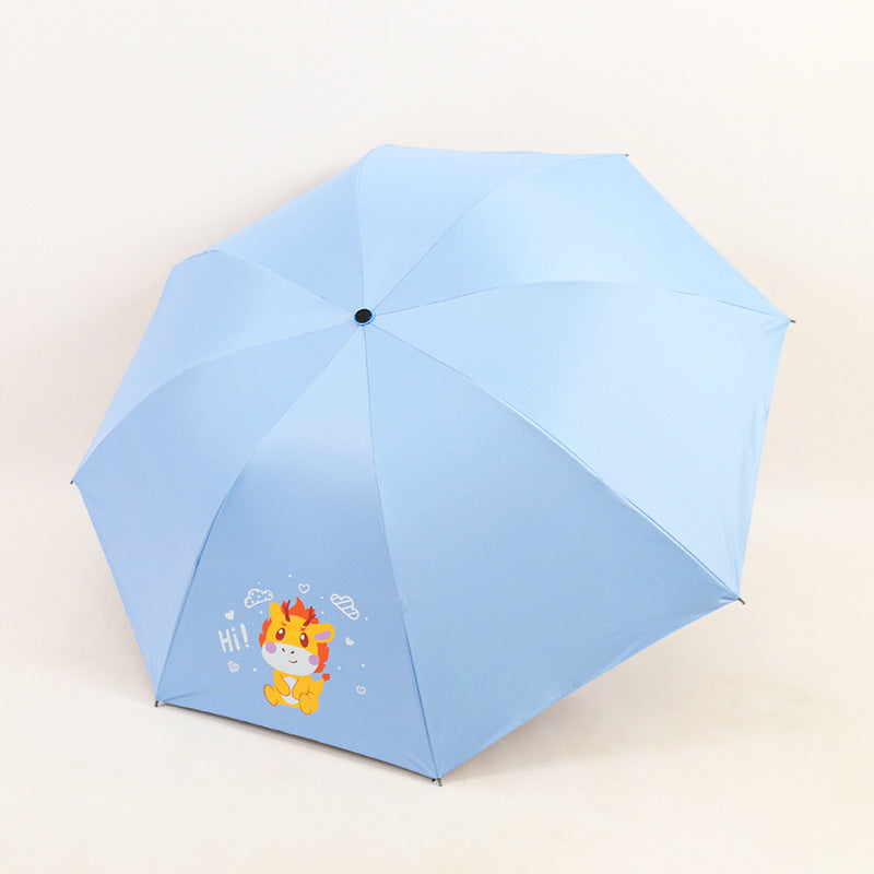 Kvinne Folding Paraply med Morsomt Dyre Design Luvikno